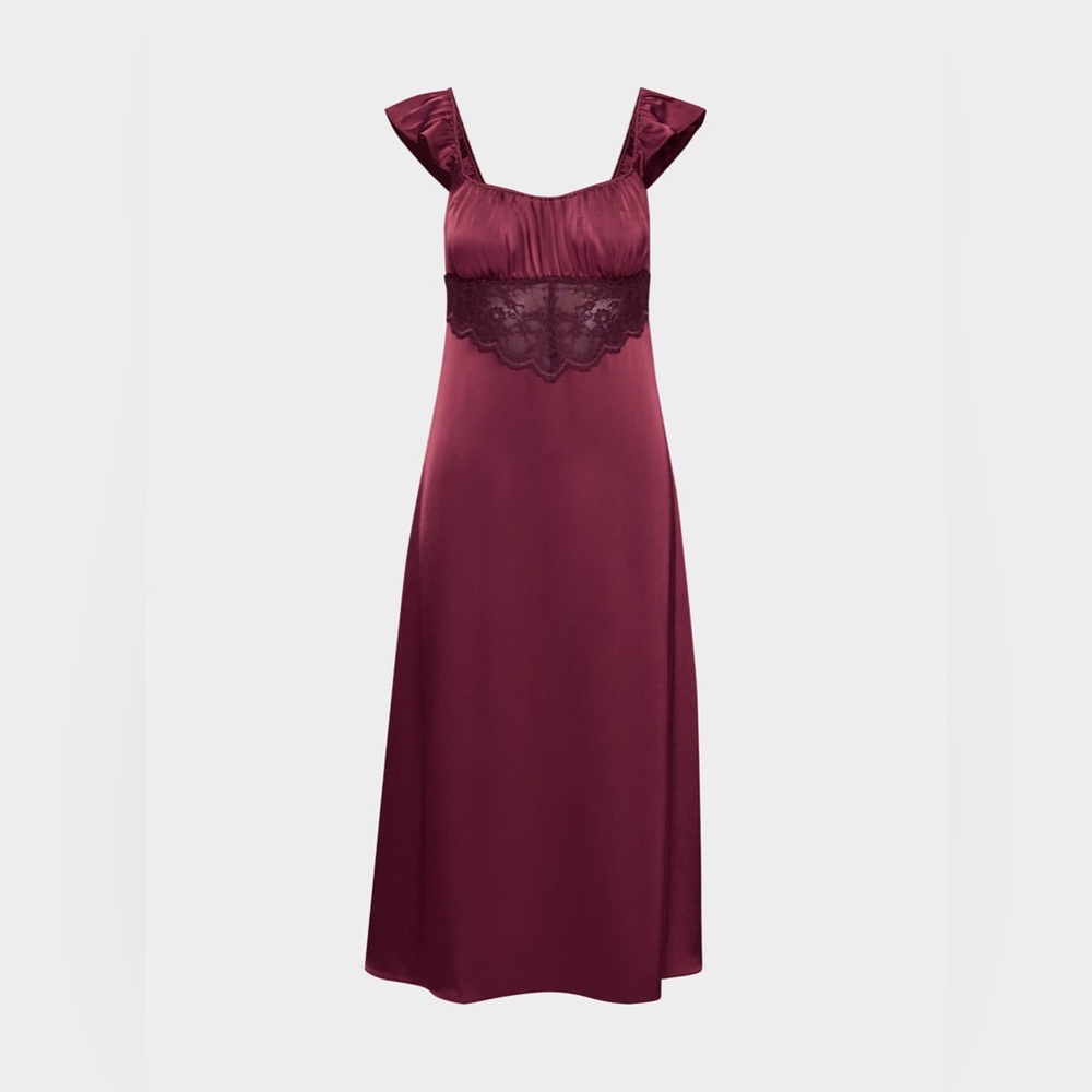 NWT Wilfred Magnate Satin Dress in Cordovan 🌹 • US 4 • Aritzia - Picture 11 of 13